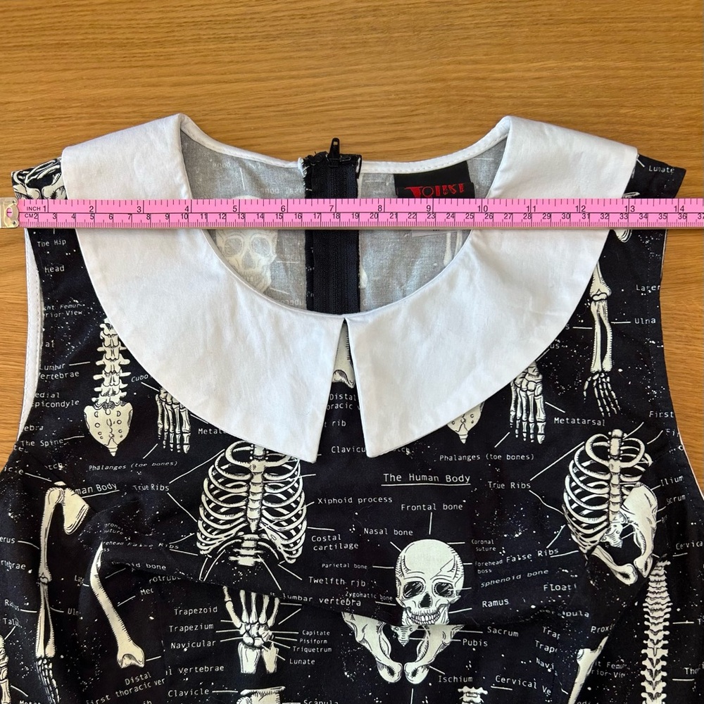 Modcloth/Folter Women’s 1X Skeleton Print Dress RARE Halloween Glow-in-the-Dark - Picture 7 of 12